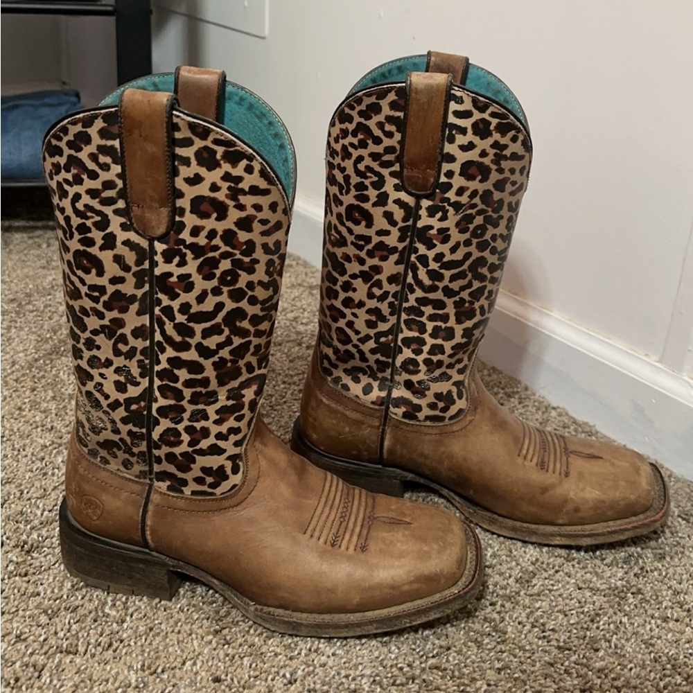 Ariat leopard print cowgirl boots
